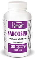 Supersmart - Sarcosine 3000 mg Per Serving - N-methylglycine Improves Mood Great Source of Brain Nutrition, Food | Non-GMO & No fillers - 100 Vegetarian Capsules