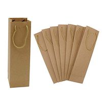 HRX Package Premium Kraft Paper Wine Gift Bags with Handles, 12PCS Sturdy Single Bottle Wine Holder Tote Bag for Christmas, Party, Shopping, Retail Merchandise (Brown)