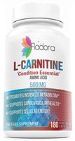 Fladora LCarnitine Amino Acid 500mg - Promotes Increased Metabolism, Supports Heart Health, Gluten-Free, Non-GMO - 180 Vegetarian Capsules