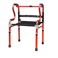 GYZ GY Elderly Walker Aluminum Alloy Can Sit Lightweight Portable Folding Auxiliary Walking Car, Orange Medical Supplies (Color : Red)