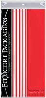 Flexicore Packaging Red Gift Wrap Tissue Paper | Size: 15 Inch X 20 Inch | Count: 20 Sheets | Color: Solid Red & Pin Stripe