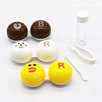 FHOU Contact Lens Case Travel Kit,Contact Lens Case,3 Pcs Cartoon Contact Lens Box,Pupil Partner,Portable Contact Lens Case Box,Travel, Business Trip, Going Out Essential Thing