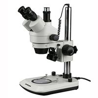 New 7X-45X Dual Lit 6W LED Trinocular Stereo Zoom Microscope