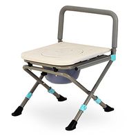 SunHai Carbon Steel Folding Bedside Toilet Disability with Top Loading Easy Elderly Mobility Aid Commode Chair (Color : Without backrest)