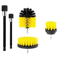 Gessppo 5Pack Drill Brush Kit Grout Power Scrubber Bath Tub Pool Cleaning Brush with Extension Rod for Kitchen Bathroom Corner Dusting Wall Glass Floor Clean