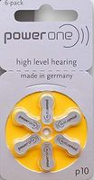 Power One Zinc Air Hearing Aid Batteries, (Yellow), P10, 240 Count