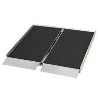 Silver Spring 3’ L Portable Single-Fold Aluminum Wheelchair and Scooter Ramp with High-Traction Grit Coat Surface – 700 lb. Capacity