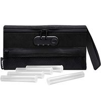 Veeape Smell Proof Bag with Combination Lock, Odor Proof Stash Pouch Container for Herbs Medicine, Travel Storage Case Comes with Doob Tubes 5pcs