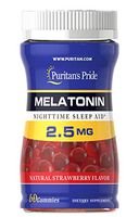 Puritan's Pride Melatonin Gummy 2.5 mg Strawberry Flavor-60 Gummies