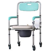 G-LXYZBQSHYP Wheeled Elderly Commode Chair Aluminum Alloy Waterproof Toilet Chair Suitable for Pregnant Women with Disabilities