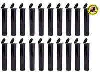 EZtube 20-Pack Squeeze Top Joint Blunt Cigarette Doob Tube Holder Waterproof Airtight Smell Proof Odor Sealing Container (Black, Small)