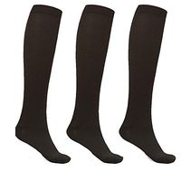 High Energizing Compression Trouser Socks for Men and Women ((3-Pack) (Black, Large-XLarge)