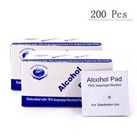 Alcohol Pads, AOGER 200Pcs Alcohol Prep Pads Wipes, 70% Disposable Alcohol Prep Wipes Individual Package Portable Cleanser Cloth for Nail Art Cell Phone Dinnerware