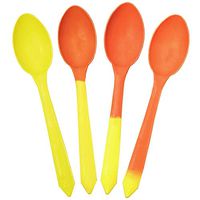 Color Changing Plastic Dessert Spoons - Changes From Yellow to Orange When Cold - Colorful Plastic Spoons - Frozen Dessert Supplies - Made in USA! 25 Count