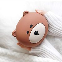 Hot Water Bottle with Cover, Silicone Mini Cartoon Bear Microwave Heating Mini Hot Water Bag Hand Warmer Heater Brown Bears