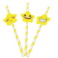 Most.Wished.For | 30pcs Smile Paper With Card Drinking Straws Mixed For Party Decorations