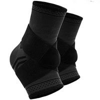 Beister 1 Pair Ankle Brace Compression Support Sleeve for Women and Men, Elastic Sprain Plantar Fasciitis Foot Socks for Injury Recovery, Joint Pain, Achilles Tendon, Heel Spurs, Gray & Black, Medium