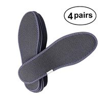 4 Pairs of Bamboo Charcoal Deodorant Mesh Insoles Sweat-Absorbent Shoe Inserts for Men Women - Size 45(Grey)