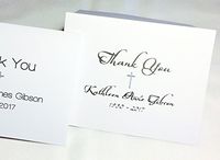 Personalized Note Cards with Name or Initials. Funeral Thank You Notes, Memory Cards, Sympathy Cards. Choose Set of 20 or 50 Plus Matching Envelopes. Blank Inside (20 Pack Script Font)