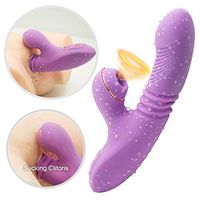 Multi Mode Powerful Couples USB Rechargeable Waterproof Sucking Toys Cl-îtọrîal Vî-brártọr for Women Tongue Suck & Thrust Nipple Sucker G SPO-tter Wonderful Gifts for Women