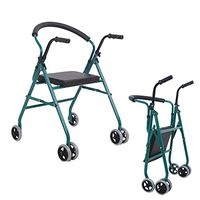 Giow Old Man Walker, Foldable with Seat Pulley, Non-Slip Stable, Cane Chair