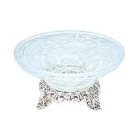 (D) Elegant Round Bowl based on Ornate Stand 4.5 x 9.5 Inches