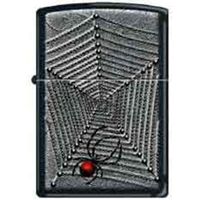Zippo Custom Lighter - Black Widow Spider w/ Web RARE!