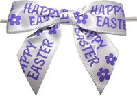 BAYWIND LTD, 3" Happy Easter Ribbon Bows with Twist Tie - 50pc