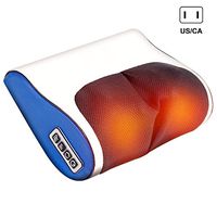 Finetoknow Neck Massage Pillow Infrared Heating Shiatsu Massager Device Kneading Massage, Heated Infrared Shiatsu Massage Pillow, Travel Neck Pillow Massagers for Airplane,Train,Car Travel (Blue)