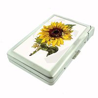 Perfection In Style Metal Cigarette Case with Built in Lighter Vintage Flowers Design 010