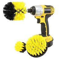 Islandse 3Pcs Grout Power Scrubber Cleaning Brush Tub Cleaner Combo Tool Kit Yellow