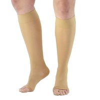 Ames Walker AW Style 230 Signature Sheers 20 30 Open Toe Knee Highs SilkyNude MD