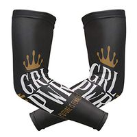 Anyangquji Girl Power Feminist Slogan with Crown Arm Sleeve Protectiv for Man Elbow Brace for Arthritis (1 Pair)