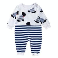 residentD 0-24M Fashion Newborn Toddler Infant Baby Girls Striped Romper Long Sleeve Jumpsuit Playsuit Little Boy Outfits White Clothes (Age:3-6 Months, White)