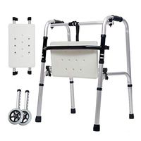 YSNBM Crutches Walker Elderly Disabled Aluminum Double Handrails Walking Wheels Bathing Boards Auxiliary Lower Limbs Four Feet 47cm×52cm×73cm Non-Slip Walking Stick with Hospital