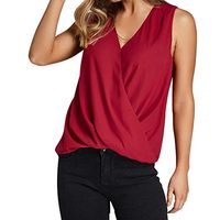 Women's Flowy Tank Tops Summer Sleeveless Loose Fit Pleated Tunic Shirts(Wine,US 8-10)
