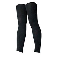 UV-Protection Cycling Thigh Compression Sleeves | Fatigue Reduce and Pain Relieve | Calf, Shin Splint and Thigh Muscle Support | Men and Women (Black, L-XL)