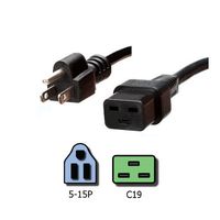 AC Power Cord 5-15P to C19, 6 Foot, 15A/125V, 14/3 AWG - Iron Box # IBX-4923-06