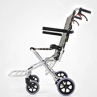 PLLP Medical Rehab Chair, Wheelchair,Lightweight Folding Wheelchair Driving Medical, Ultralight Aluminum Alloy Wheelchair Trolley Child Elderly Travel Travel Portable Aircraft Wheelchair