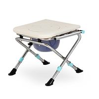 SunHai Stainless Steel Folding Bedside Toilet Disability with Top Loading Easy Elderly Mobility Aid Commode Chair (Color : Without backrest)