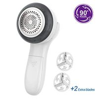Fabric Shaver, anzoee Lint Remover Rotating Electric Fabric Sweater Defuzzer Clothing Remover for Clothes, Pills, Blanket, Couch, Blanket, Furniture Battery Operated (White)