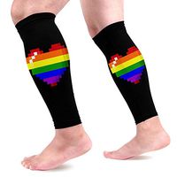 Rainbow Gay Pride Heart Calf Compression Sleeves for Men and Women Leg Compression Socks for Running Leg Pain 1 Pair