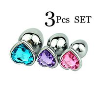 3PCS Stainless Steel Ànâles Trainer Kit-Jewelry Bûtt Pl'ugs Beads Massage Toys Jeweled Back Massage Toys (Mix Color-1)