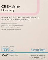 Dermarite Industries Oil Emulsion Non Adherent Dressing, 3"x3, 50 Count