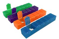 7 Day Pill Box with Snap Close Lids - Weekly Pill Organizer 4 Times a Day or 28 Day Dispenser - Comes with 4 Separate 7 Day Pill Containers for Vitamins, Supplements, and Medicine