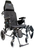 Karman Healthcare MVP502TP-18 Ergonomic V-Seat Reclining Wheelchair, Diamond Black, 14" Rear Wheels and 18" Seat Width