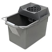 RUBBERMAIDCOMMERCIAL 6194STL Pail/Strainer Combination, 15qt, Steel Gray