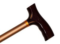 Straight Adjustable Aluminum Cane With Fritz Handle - Matte Bronze