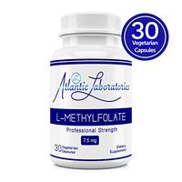 Atlantic Laboratories (5-MTHF) L-Methylfolate 7.5 mg - 7500 mcg - 30 Vegetarian Capsules - Professional Strength Active Folate, Filler & Gluten Free, Non-GMO