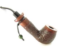 Giant Tobacco Pipe - Model Qbryc Mahogany Rusticated - 2.75 Deep Bowl - Hand Made